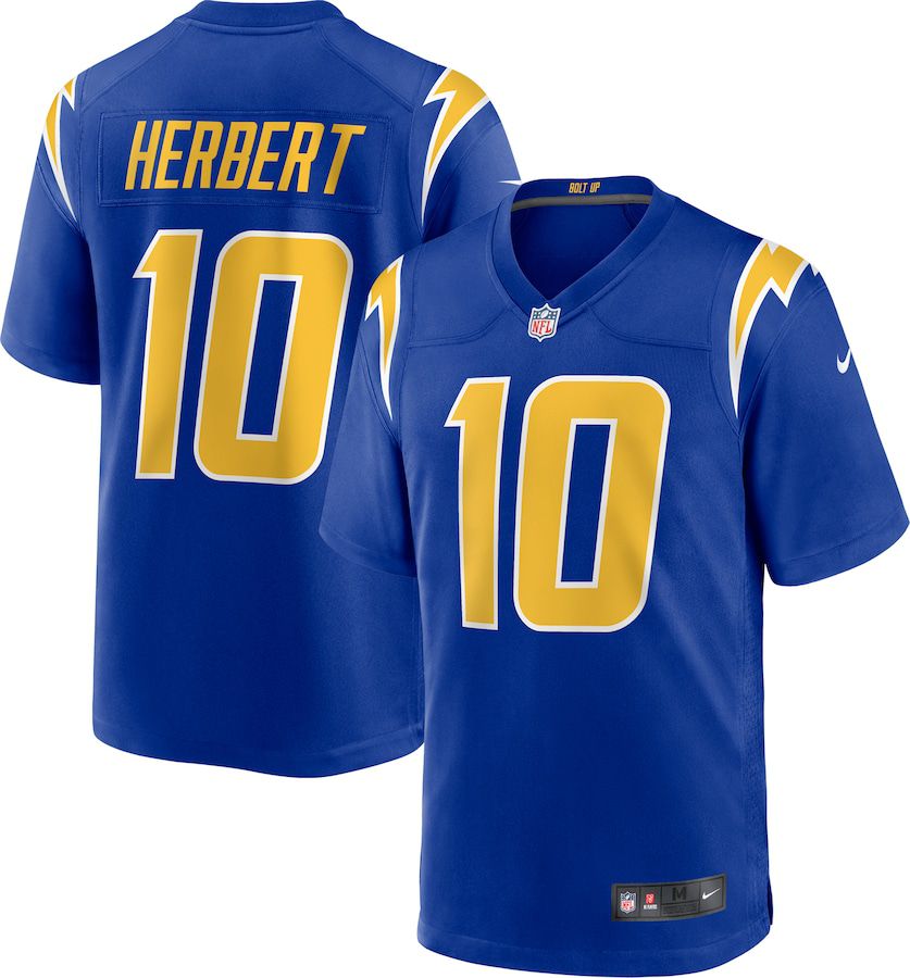 Men Los Angeles Chargers #10 Justin Herbert Nike Royal 2nd Alternate Game NFL Jersey->los angeles chargers->NFL Jersey